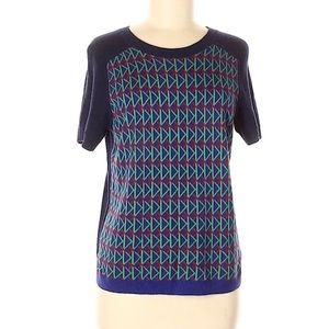 Club Monaco Geometric Short Sleeve Sweater size XS